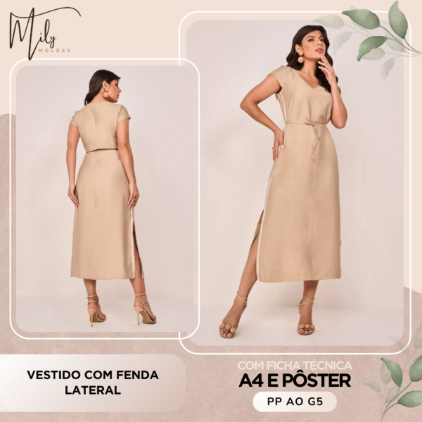 Vestido com Fenda Lateral