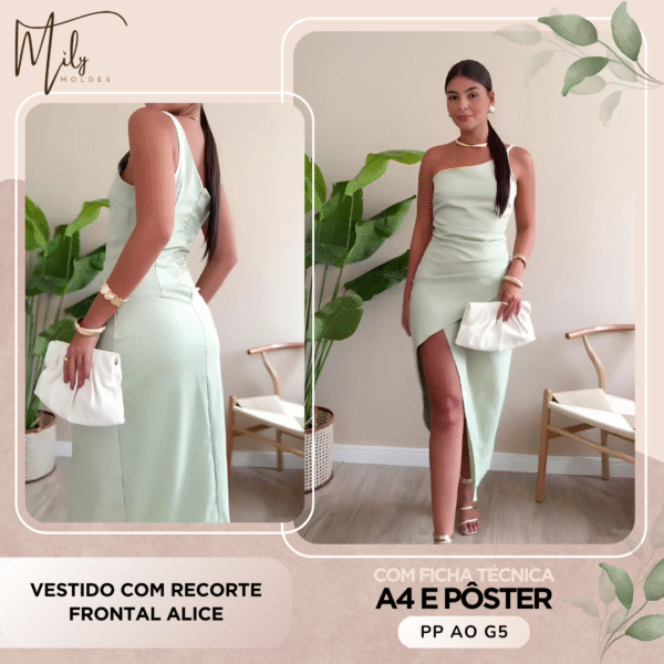 Vestido com Recorte Frontal Alice