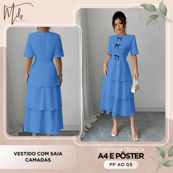 Vestido com Saia Camadas