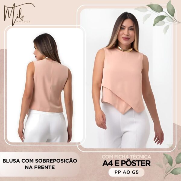 Blusa com Sobreposição na Frente