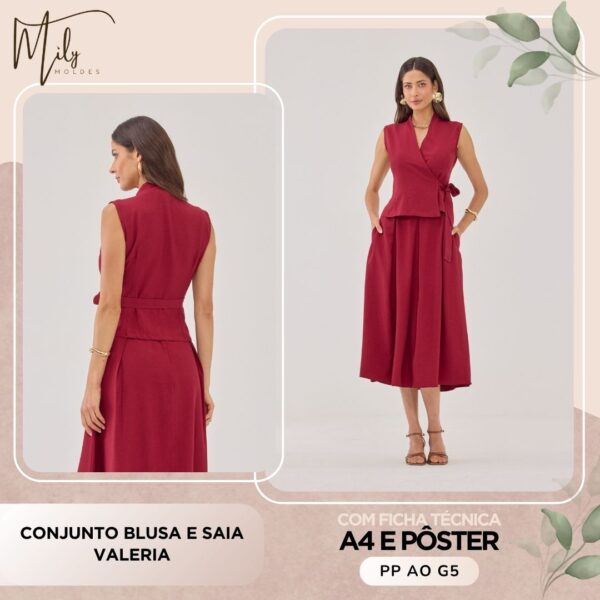 Conjunto Blusa e Saia Valeria