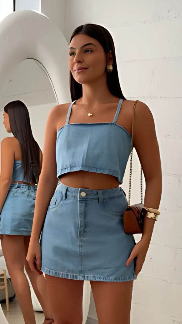 Conjunto Cropped e Short Saia Lena - Image 2