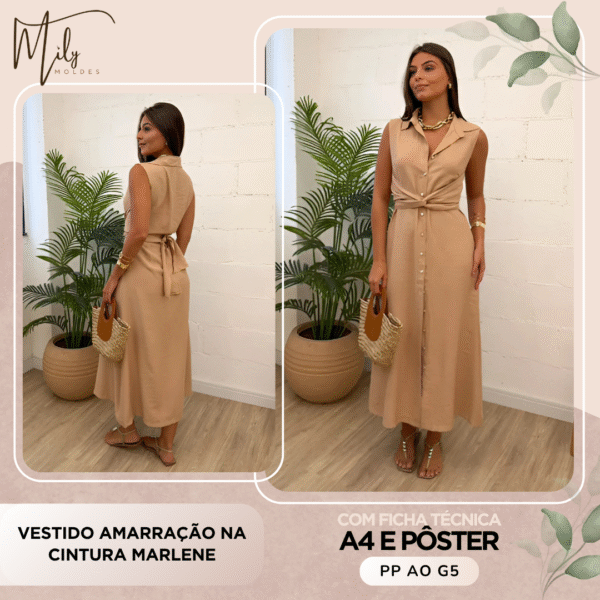Vestido Amarração na Cintura Marlene
