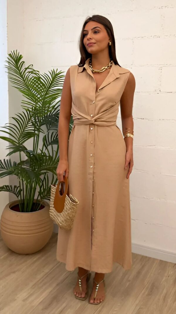 Vestido Amarração na Cintura Marlene - Image 2