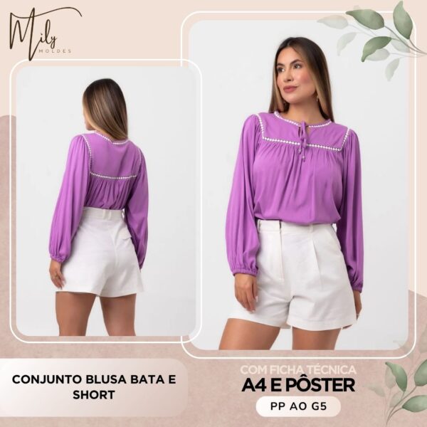Conjunto Blusa Bata e Short