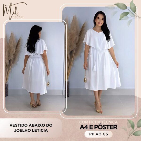 Vestido Abaixo do Joelho Leticia