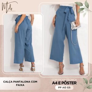Calça Pantalona Com Faixa