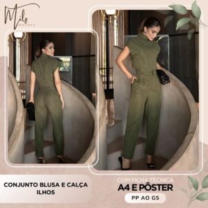 Conjunto Blusa e Calça Ilhos