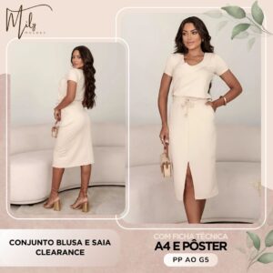 Conjunto Blusa e Saia Clearance