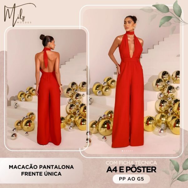 Macacão Pantalona Frente Única