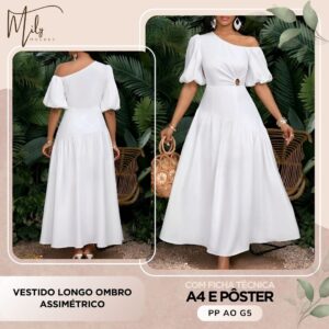 Vestido Longo Ombro Assimétrico