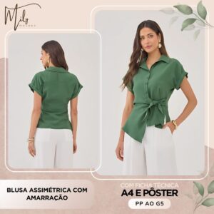 Blusa Assimétrica com Amarração