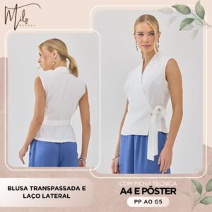 Blusa Transpassada e Laço Lateral