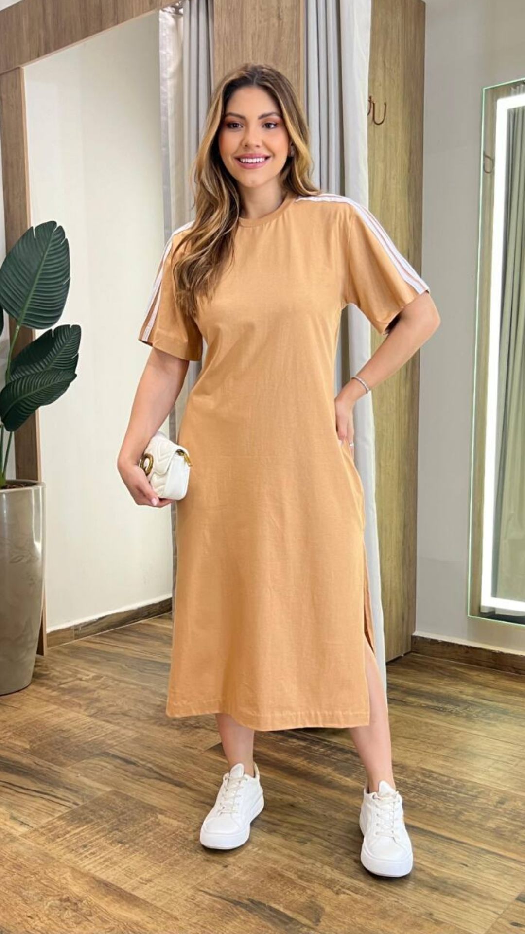 Vestido Midi Sophia Manga Curta - Image 2