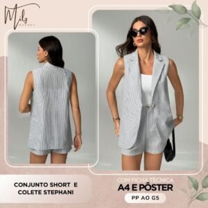 Conjunto Short e Colete Stephani