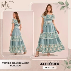 Vestido Ciganinha com Bordado