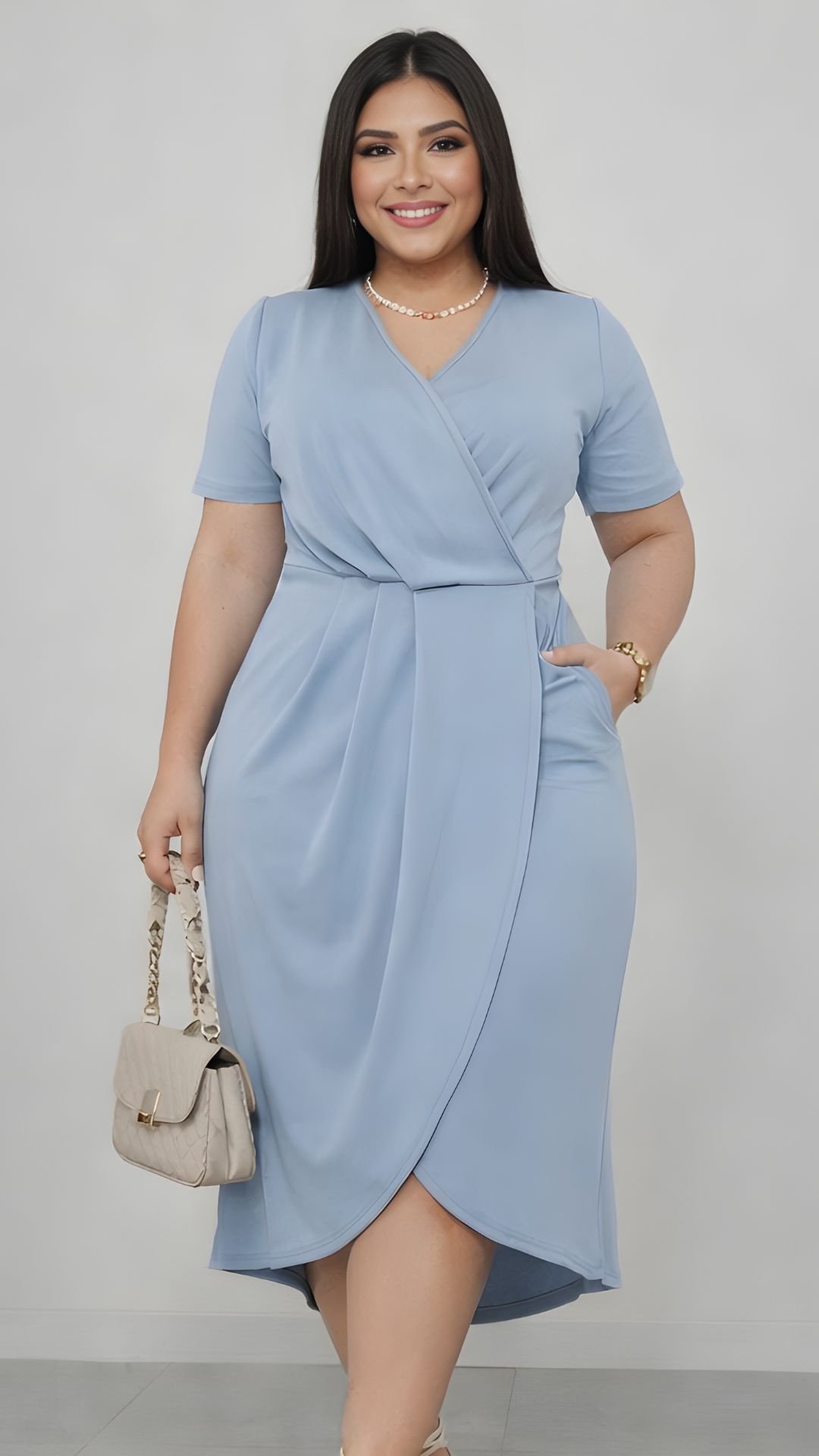 Vestido Midi Decote V - Image 2