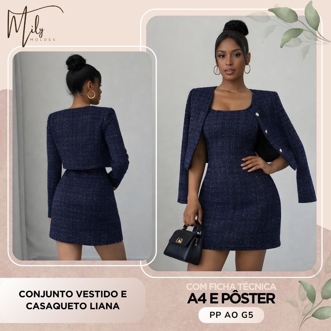 Conjunto Vestido e Casaqueto Liana