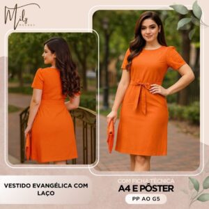 Vestido Evangélica com Laço