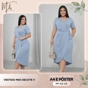 Vestido Midi Decote V