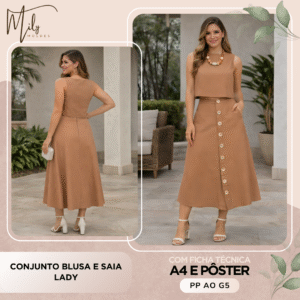 Conjunto Blusa e Saia Lady