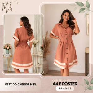 Vestido Chemise Midi