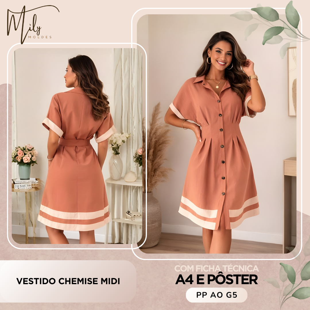 Vestido Chemise Midi