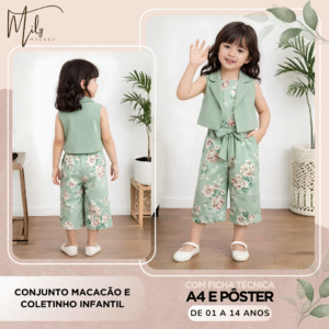 Conjunto Macacão e Coletinho Infantil