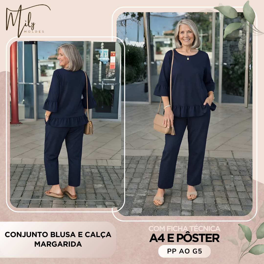 Conjunto Blusa e Calça Margarida
