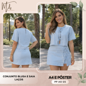 Conjunto Blusa e Saia Laços