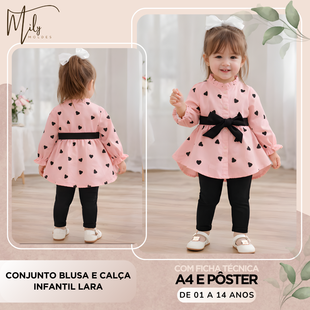Conjunto Blusa e Calça Infantil Lara