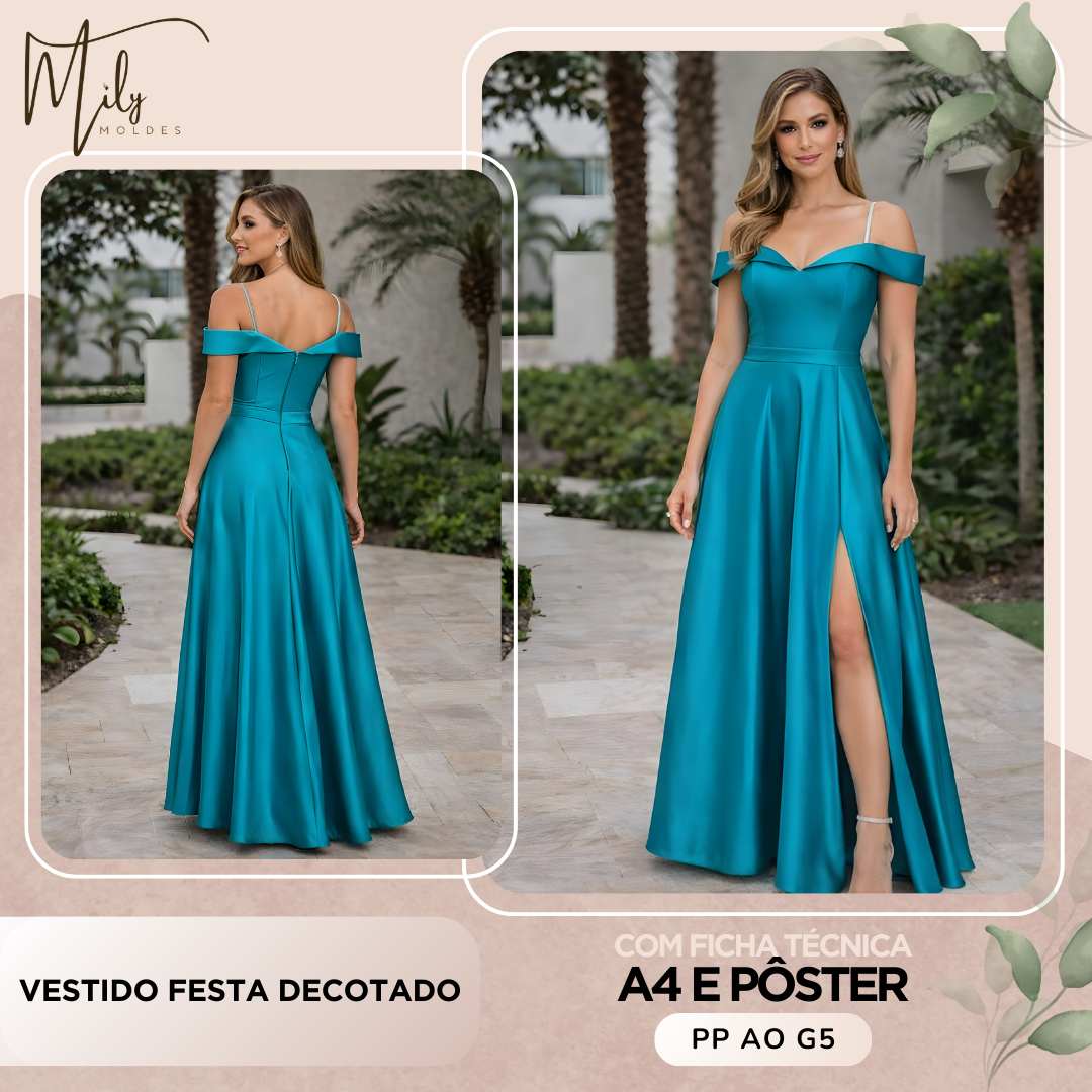 Vestido Festa Decotado