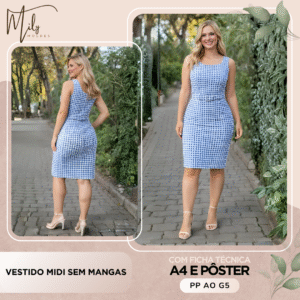 Vestido Midi sem Mangas