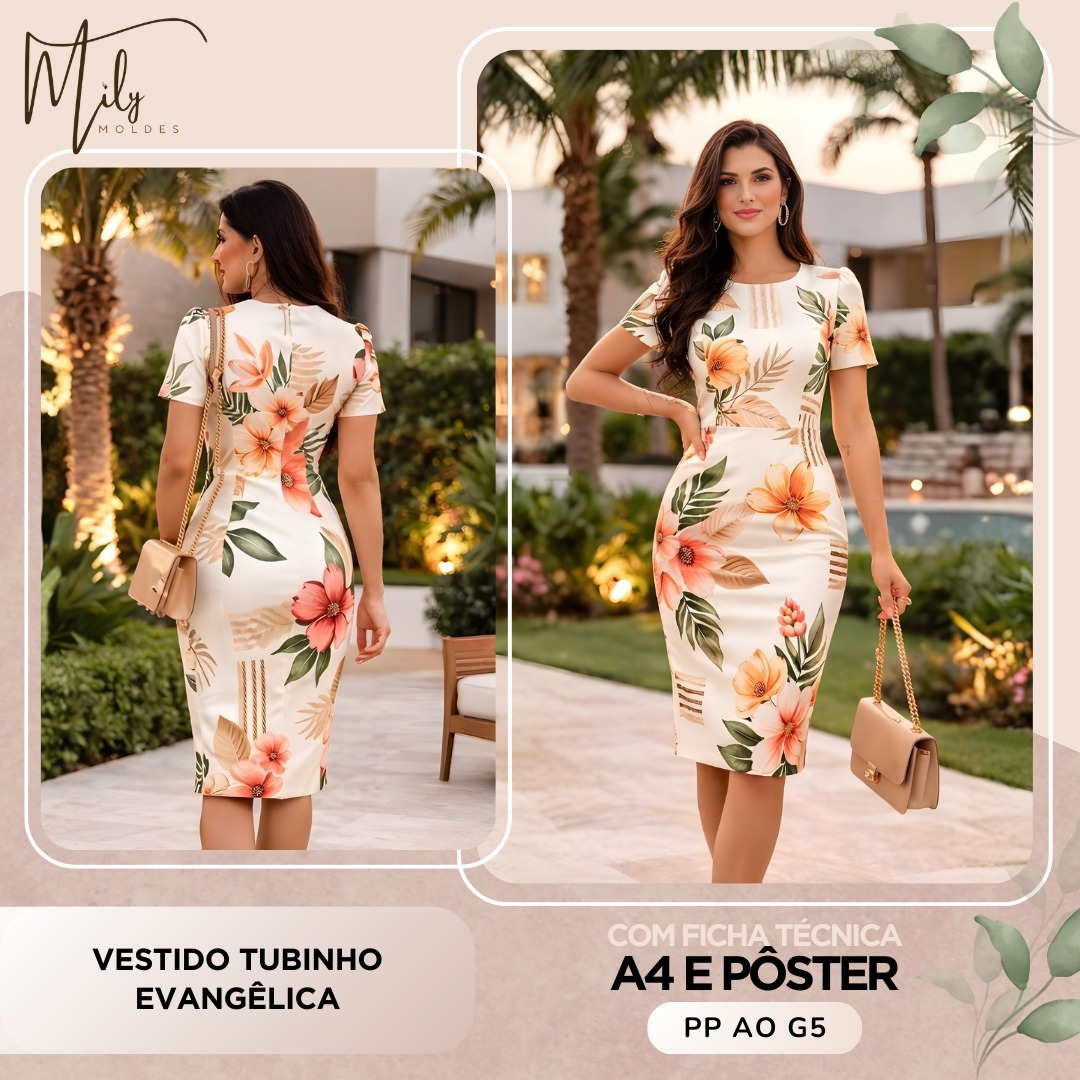 Vestido Tubinho Evangêlica