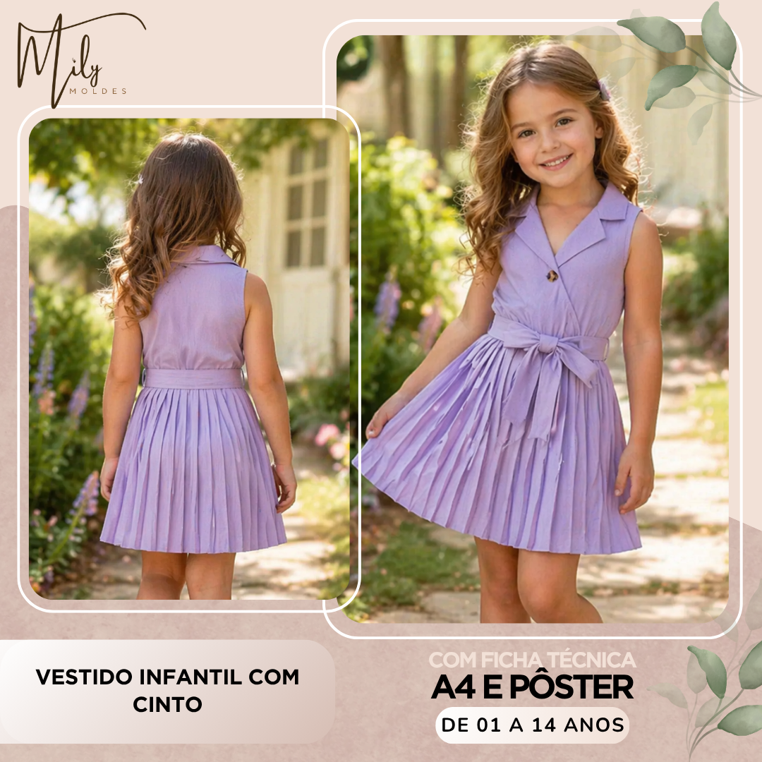 Vestido Infantil com Cinto