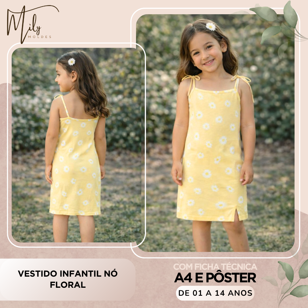 Vestido Infantil Nó Floral