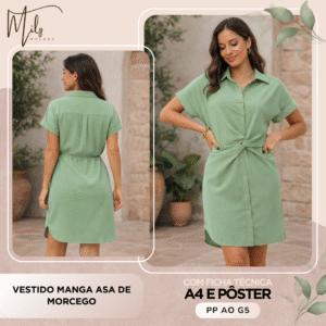 Vestido Manga Asa de Morcego