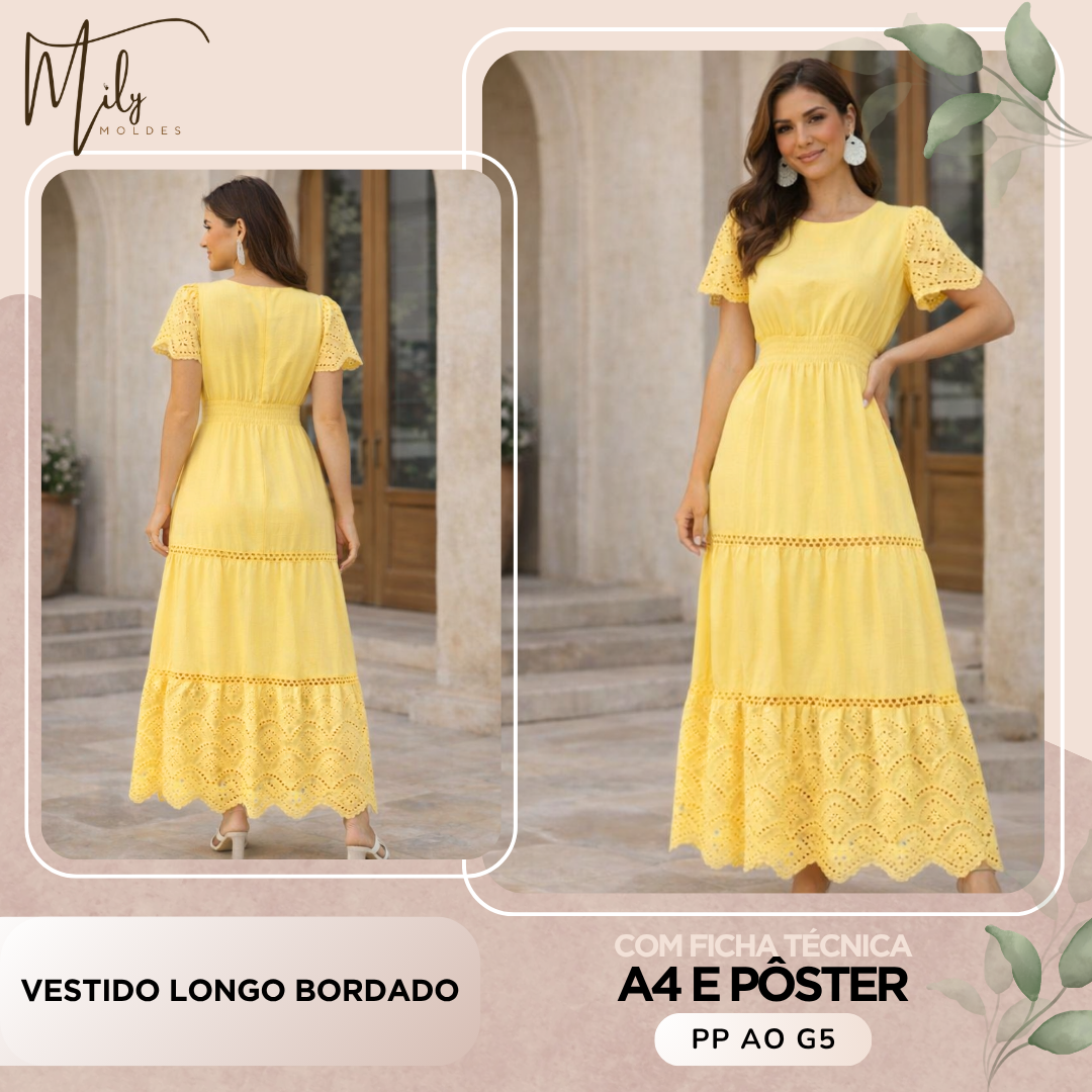 Vestido Longo Bordado