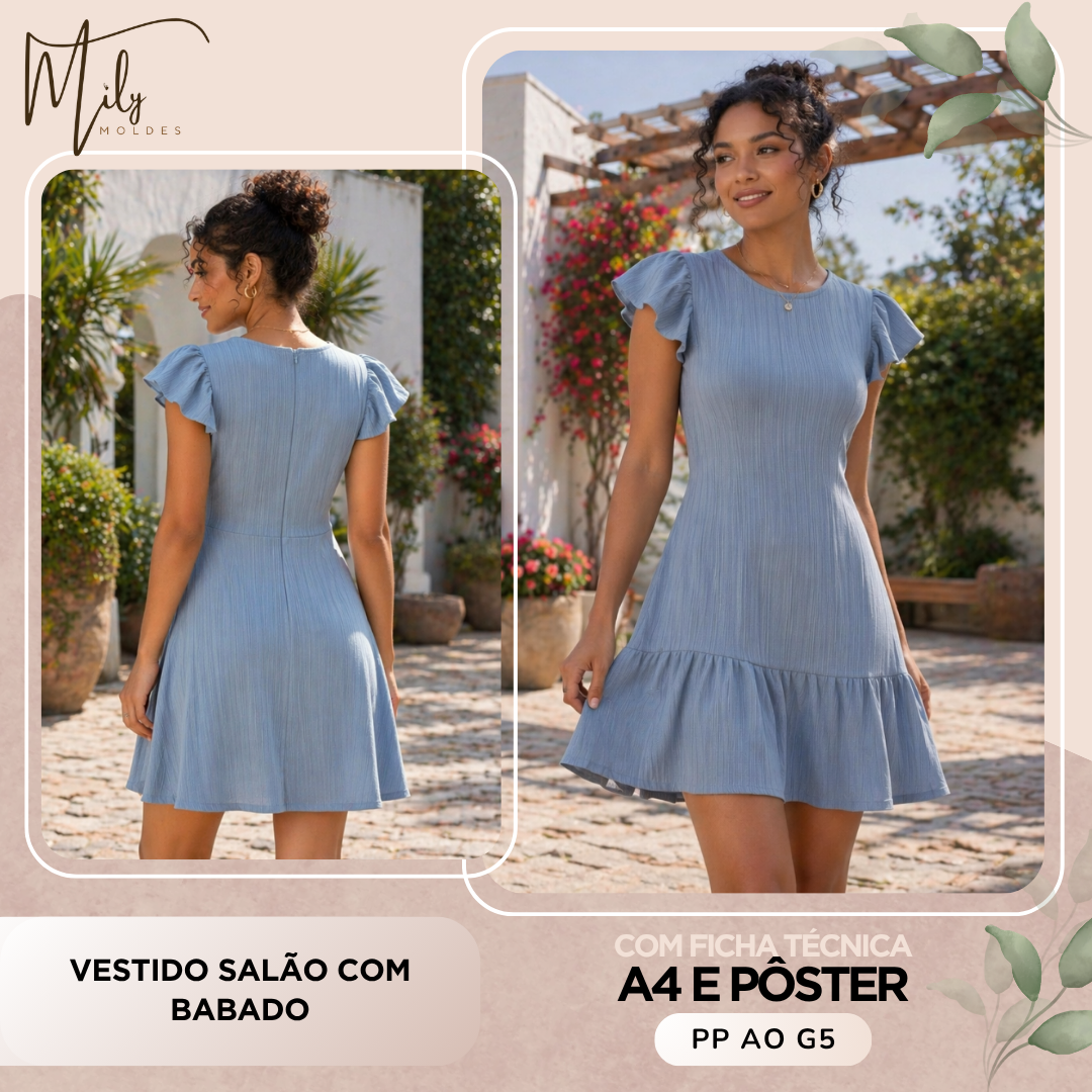 Vestido Salão com Babado