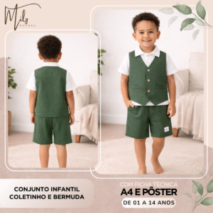 Conjunto Infantil Coletinho e Bermuda