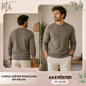 Camisa Suêter Masculina em Malha