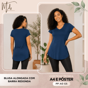 Blusa Alongada com Barra Redonda