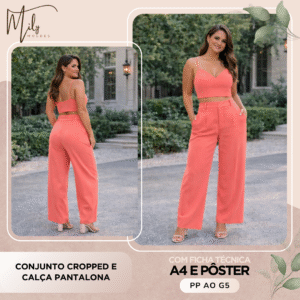 Conjunto Cropped e Calça Pantalona