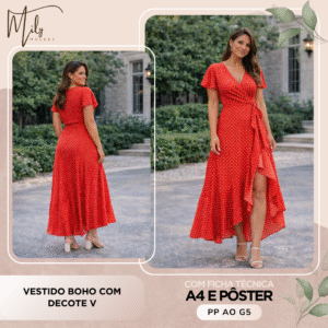 Vestido Boho com Decote V