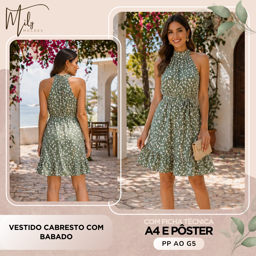 Vestido Cabresto com Babado