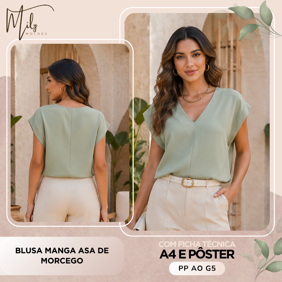 Blusa Manga Asa de Morcego