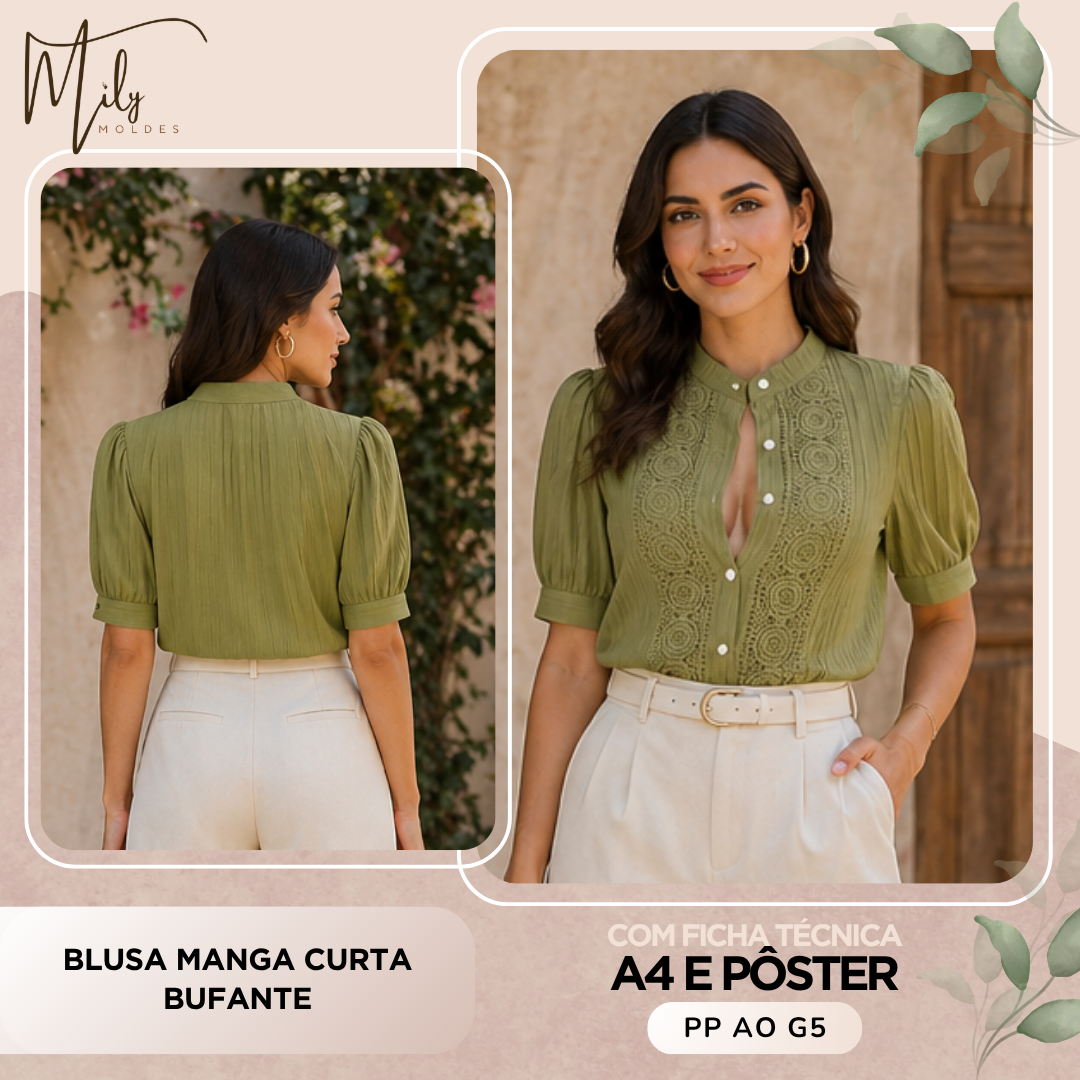 Blusa Manga Curta Bufante