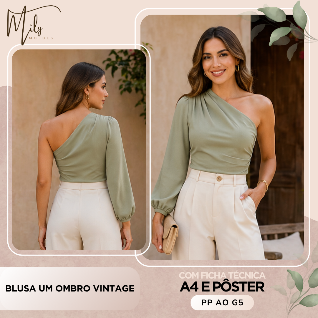 Blusa um Ombro Vintage