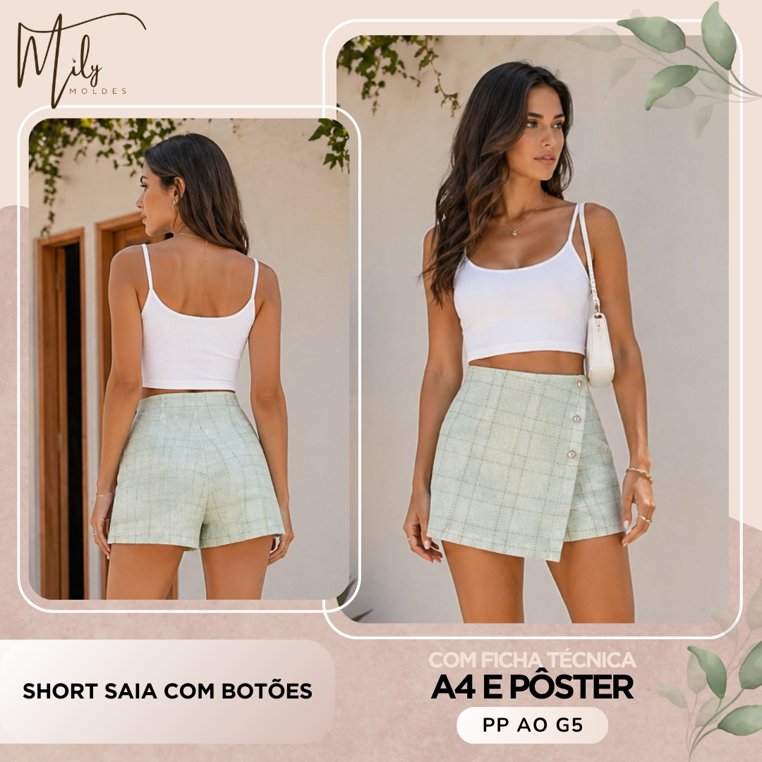 Short Saia com Botões
