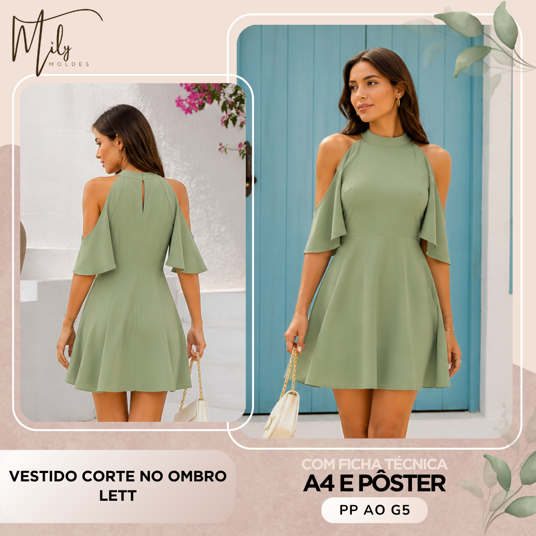 Vestido Corte no Ombro Lett